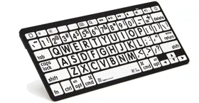 Large-print keyboard with high-contrast black and white keys