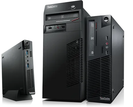 A selection of Lenovo ThinkCentre refurbished desktop computers
